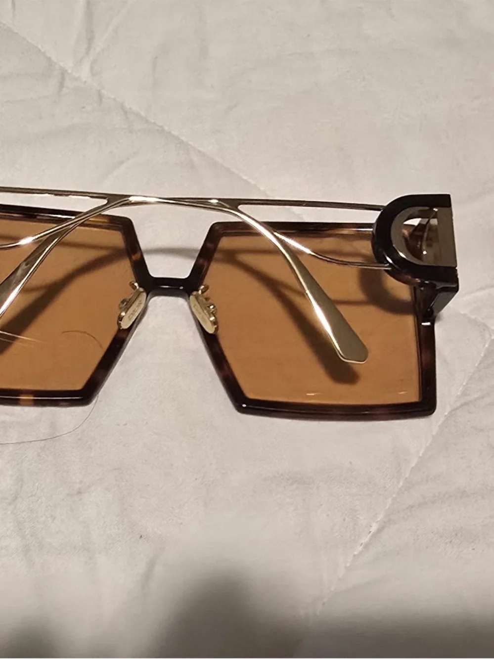 Tortoiseshell Square Frame Sunglasses - Brown Lenses